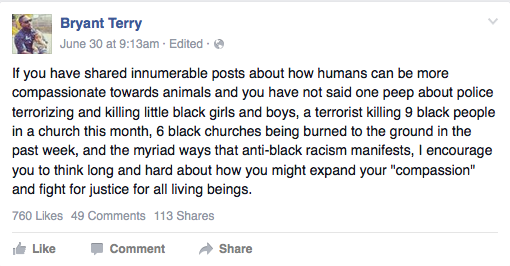 Bryan Terry quote on BlackLivesMatter