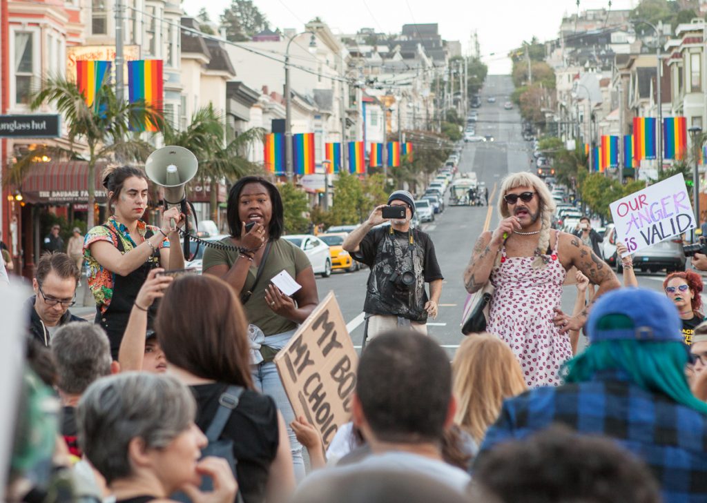 Trump protest - Sit-in in the Castro