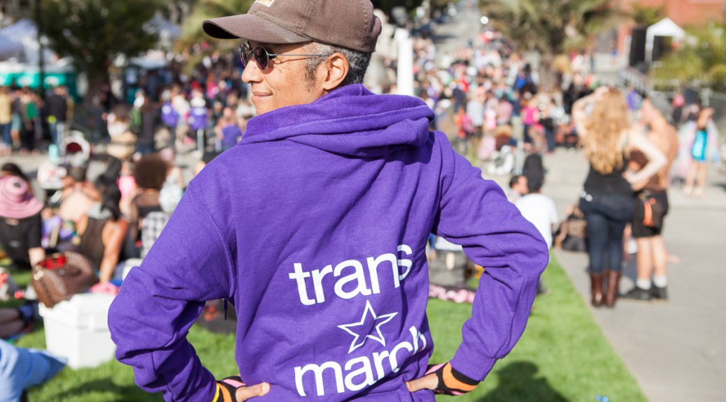 Pax wearing a Trans March hoodie. Photo by Chris