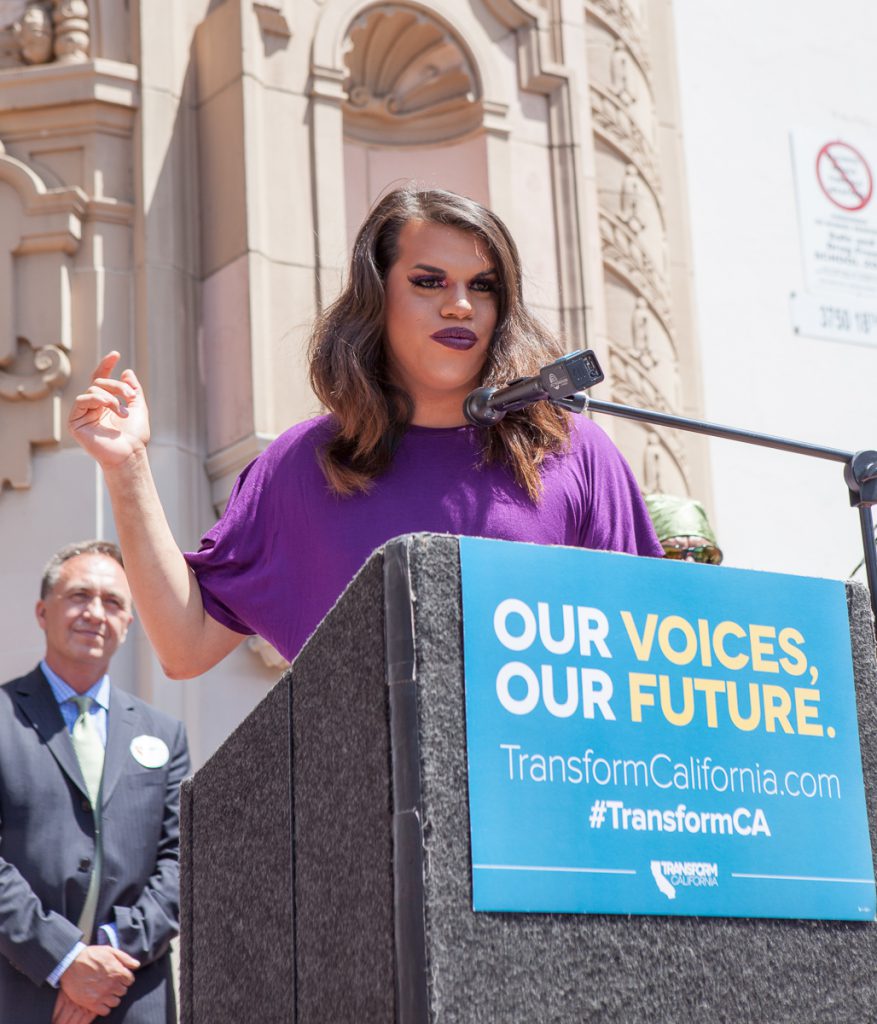 Rexy Amaral at Transform California rally