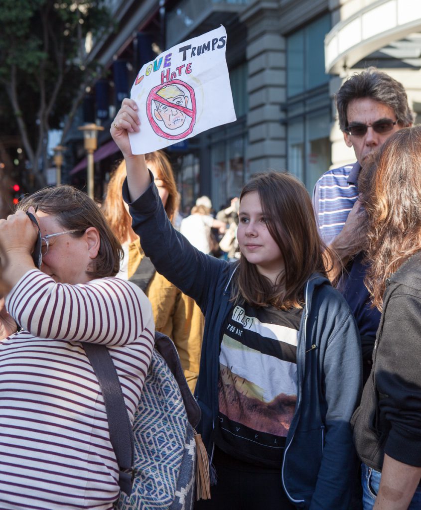 Trump protest - Love Trumps Hate