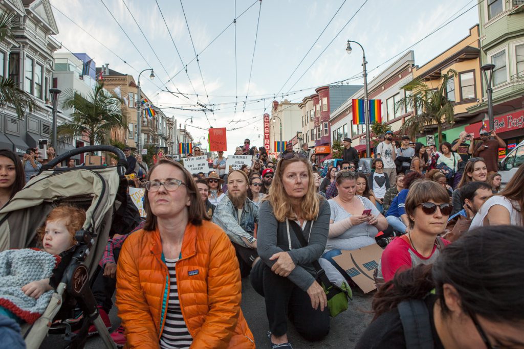 Trump protest - Sit-in in the Castro
