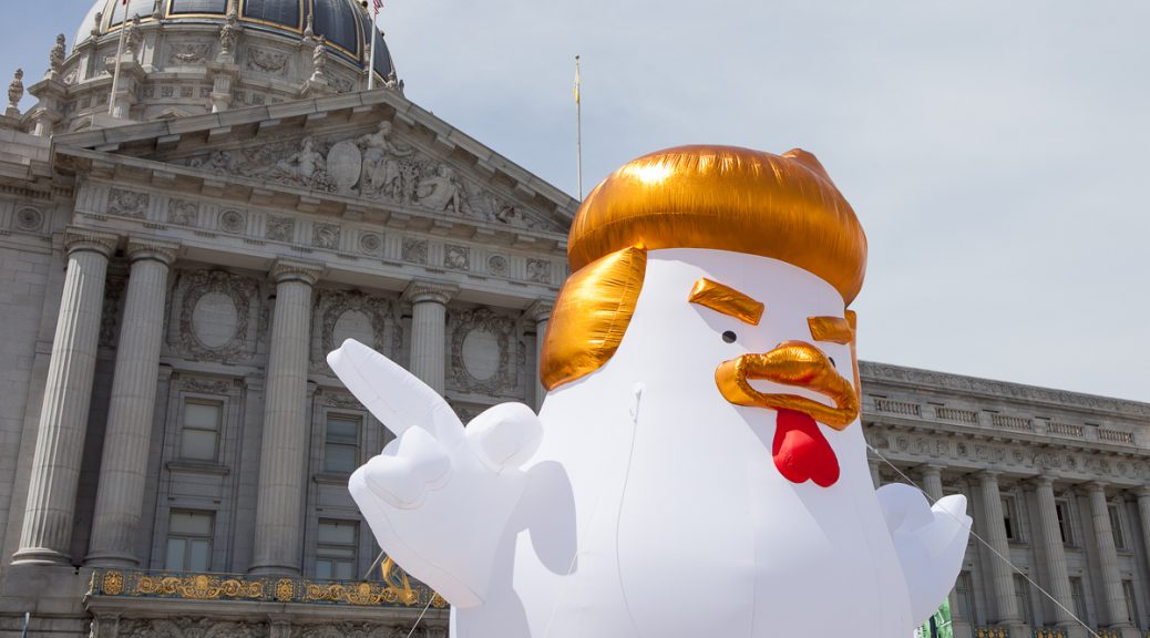 Trump chicken at San Francisco City Hall