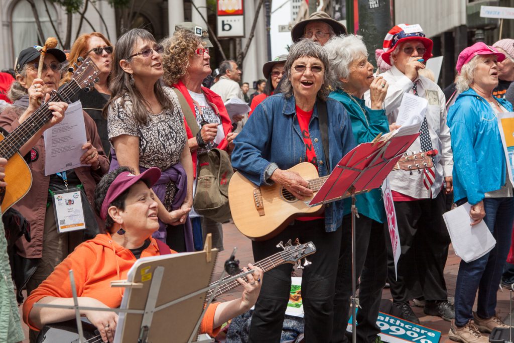 Folk singers at March for Science