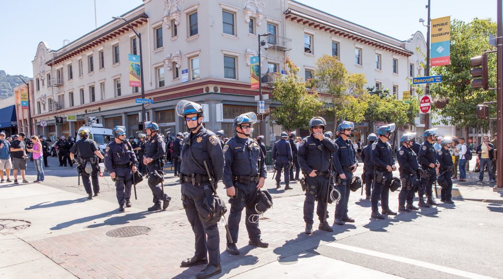 Berkeley police at protest