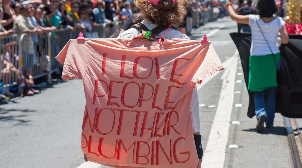 Pride Parade "I Love People Not Their Plumbing"