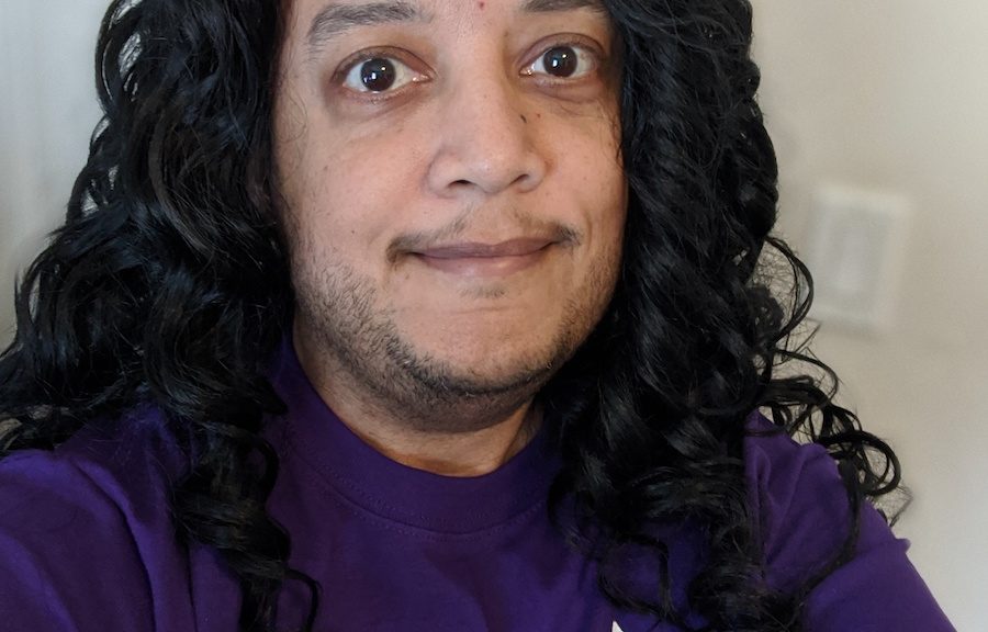 Pax with wig and Trans March T-shirt
